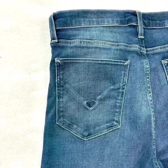 Hudson Barbara Med Wash Highrise Super Skinny Raw Hem Stretch Ankle Jean Size 30 - Picture 6 of 16